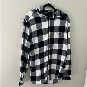 H&M Black and White Casual Button Down Shirt
